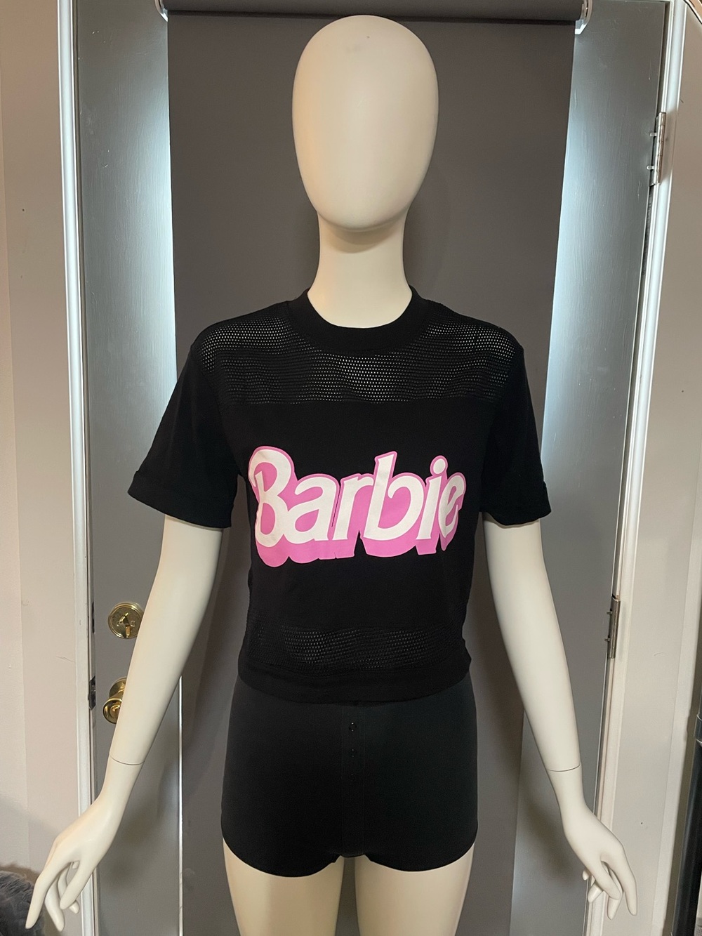 Rare Mattel 2023 Barbie Crop Top Size Small Black Pink Rue 21
